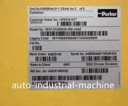 NEW IN BOX PARKER 591P-53240020-P00-U4A0 INVERTER 591P/40A