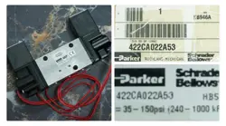 PARKER SCHRADER BELLOWS DOUBLE ACTION SOLENOID VALVE 120 V 422CA022A53*