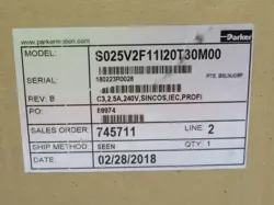 1PC NEW PARKER S025V2F11I20T30M00 COMPAX3 SERVO DRIVE EXPEDITED SHIPPING