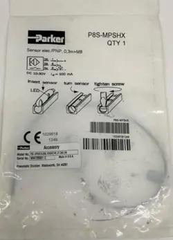 PARKER P8S-MPSHX PNP SENSOR 0.3M M8 10-30VDC