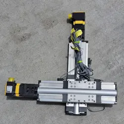 PARKER AUTOMATION LINEAR POSITIONING SYSTEM 404150XRMP W/ SERVO MOTORS BE230DJ
