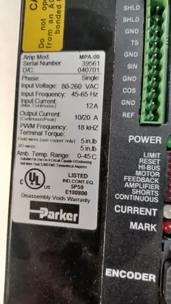 PARKER MPA-09 SERVO AMPLIFIER.