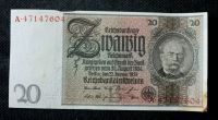 Image 1 of OLD BANKNOTE OF THIRD REICH GERMANY 20 REICHSMARK 1929 SIEMENS NO. A47147604
