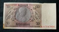 Image 2 of OLD BANKNOTE OF THIRD REICH GERMANY 20 REICHSMARK 1929 SIEMENS NO. A47147604
