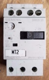 Image 1 of Siemens 3RV1011-1GA10 4.5-6.3 Amp Circuit Breaker Used