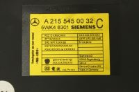 Image 2 of Mercedes W215 Keyless Entry Module A2155450032 5WK4 8301 SIEMENS CL500 CL600