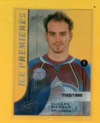Image 1 of 5845 2015-16 Upper Deck Ice  #106 Duncan Siemens ROOKIE #/1999  BK$12.50