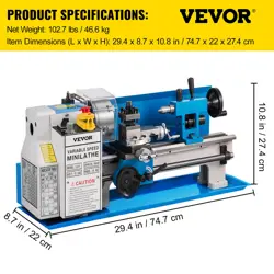VEVOR MINI METAL LATHE MACHINE 7