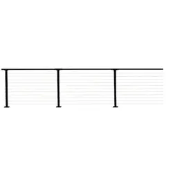 CITYPOST DECK MOUNT 20-FT X 5IN X 36-IN BLACK STEEL DECK CABLE RAIL KIT