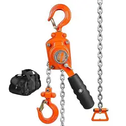 VEVOR MANUAL LEVER CHAIN HOIST, 1/4 TON 550 LBS CAPACITY 5 FT COME ALONG, G80 G