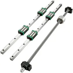 2X LINEAR RAIL HGR20-200-2000MM 4X BLOCKS BALLSCREW RM1605 BF12/BK12 CNC SET