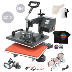 DIGITAL 8 IN 1 HEAT PRESS MACHINE COMBO SUBLIMATION TRANSFER PRINTER FOR T-SHIRT