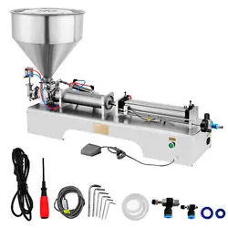 LIQUID PASTE FILLING MACHINE 50-500ML CREAM COSMETIC 40L HOPPER PNEUMATIC FILLER