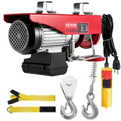 440LBS ELECTRIC WIRE CABLE HOIST WINCH CRANE LIFT W/ 6.6FT REMOTE CONTROL