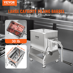 VEVOR 30 POUND TILT MANUAL MEAT MIXER SAUSAGE HAND MIXER MACHINE STAINLESS STEEL