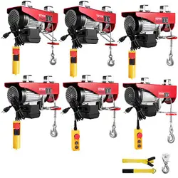 440-2200LBS ELECTRIC CABLE HOIST WINCH CRANE LIFT W/ 6.6FT WIRED REMOTE CONTROL