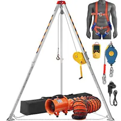 VEVOR CONFINED SPACE TRIPOD KIT RESCUE TRIPOD 2600LBS W/BLOWER,GAS DETECTORFORAR