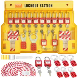 VEVOR 60 PCS ELECTRICAL LOCKOUT TAGOUT KIT SAFETY PADLOCKS HASPS TAGS TIES BOARD