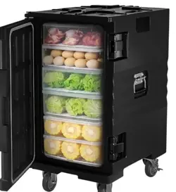 VEVOR INSULATED FOOD PAN CARRIER, 126 QT HOT BOX FOR CATERING, LLDPE FOOD BOX