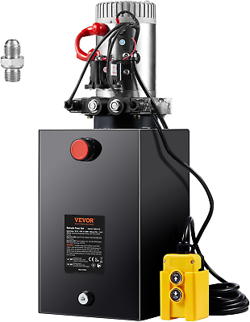 VEVOR 12V/DC HYDRAULIC PUMP 15 QUART/ 3.9 GALLON DOUBLE ACTING METAL RESERVOIR &