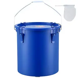 VEVOR FRYER GREASE BUCKET OIL DISPOSAL CADDY 6 GAL BUCKET WITH FILTER BAG BLUE