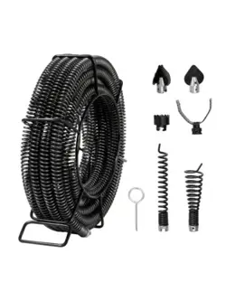 VEVOR DRAIN CLEANING CABLE 45 FT X 7/8 INCH, PROFESSIONAL DRAIN CLEANER CABLE