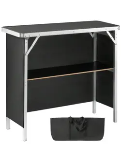 VEVOR FOLDING PORTABLE BAR TABLE, TRADESHOW PODIUM TABLE FOR INDOOR, OUTDOOR