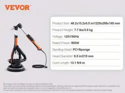 VEVOR DRYWALL SANDER, 900W ELECTRIC SANDER WITH 12 SANDING DISCS