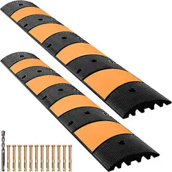 VEVOR MODULAR RUBBER SPEED BUMP DRIVEWAY CABLE PROTECTOR RAMP 6 FEET SET OF 2,