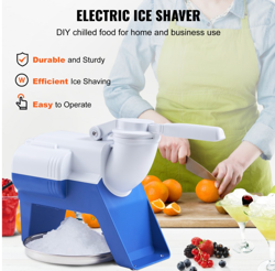 VEVOR ICE CRUSHERS MACHINE, 176LBS PER HOUR ELECTRIC SNOW CONE MAKER W 2 BLADES