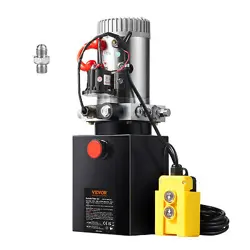 VEVOR 8 QUART HYDRAULIC PUMP SINGLE ACTING DUMP TRAILER PUMP POWER UNIT DC 12V