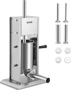 VEVOR SAUSAGE STUFFER, MANUAL 7LB/3L CAPACITY, TWO SPEED 304 STAINLESS STEEL 4