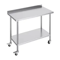 VEVOR STAINLESS STEEL WORK TABLE COMMERCIAL FOOD PREP TABLE 24