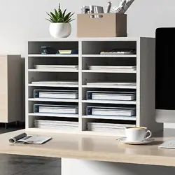 VEVOR WOOD LITERATURE ORGANIZER ADJUSTABLE FILE SORTER 12