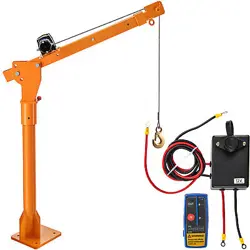 1TON/2200LBS DAVIT CRANE 360 SWIVEL ELECTRIC TRUCK CRANE WIRELESS CONTROL 12V