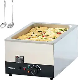 VEVOR COMMERCIAL ELECTRIC FOOD WARMER COUNTERTOP BUFFET 24QT 1200W BAIN MARIE