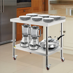 VEVOR STAINLESS STEEL PREP TABLE, 30 X 24 X 35 INCH, 440LBS LOAD CAPACITY HEAVY