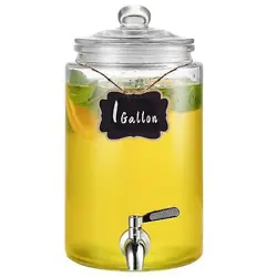 VEVOR BEVERAGE DISPENSER, 1 GALLON DRINK DISPENSERS FOR PARTIES, GLASS JUICE DI