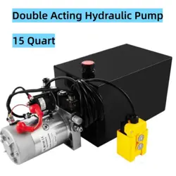 15 QUART DOUBLE ACTING HYDRAULIC PUMP DUMP TRAILER 12V DC  UNIT PACK POWER UNIT