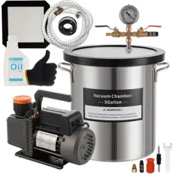 5 GALLON VACUUM CHAMBER AND 3.5CFM SINGLE STAGE PUMP DEGASSING CHAMBER KIT