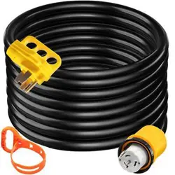 GENERATOR POWER CORD BLACK CABLE EXTENSION CORD 15 FT. 50A 250-VOLT 12,000-WATT