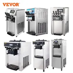 VEVOR 18-28L/H SOFT SERVE ICE CREAM MACHINE COMMERCIAL YOGURT MAKER 3 FLAVORS