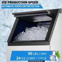 COMMERCIAL ICE MAKER STAINLESS STEEL UNDERCOUNTER ICE CUBE MACHINE FREESTANDING