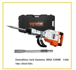 JACKHAMMER, DEMOLITION 3500 W   2 CHISEL BITS