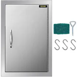 VEVOR BBQ ACCESS DOOR 14W X 20H INCH, VERTICAL SINGLE BBQ DOOR STAINLESS STEEL,