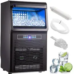 VEVOR 70LB/24H COMMERCIAL ICE MAKER BUILT-IN ICE CUBE MACHINE W/WATER FILTER