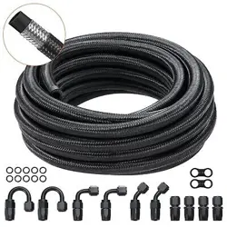 VEVOR 8AN FUEL LINE KIT, 20 FT FUEL HOSE KIT, 0.43