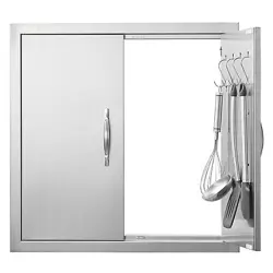 VEVOR BBQ ACCESS DOOR, 24W X 24H INCH DOUBLE OUTDOOR KITCHEN DOOR, STAINLESS STE