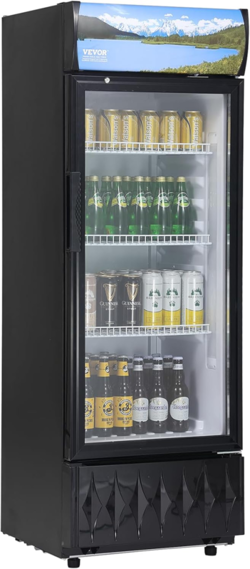 VEVOR COMMERCIAL MERCHANDISER REFRIGERATOR, 6.8 CU.FT / 195L BEVERAGE REFRIGERAT