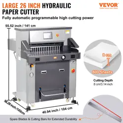 VEVOR ELECTRIC HYDRAULIC PAPER CUTTER HEAVY DUTY PAPER CUTTING MACHINE 26